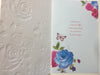 Wife Age 40th Diamante Embossed Roses White Diamonds Birthday Card