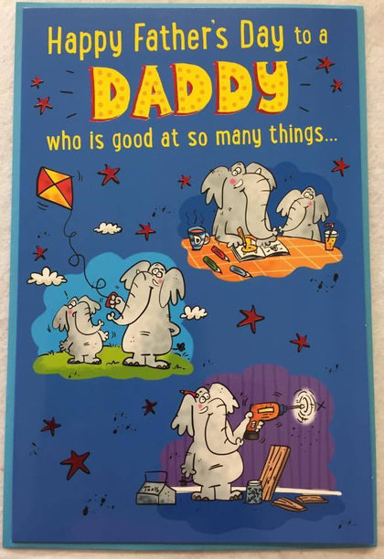 Elephant Story Board Fathers Day Humour Funny Greeting Card Daddy