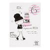 Age 6 Girl 'Rhymes With Mix' Birthday Card with 6th Badge