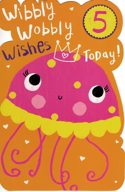 Girls Happy 5th Birthday Greeting Card With Badge Childrens Greetings Cards