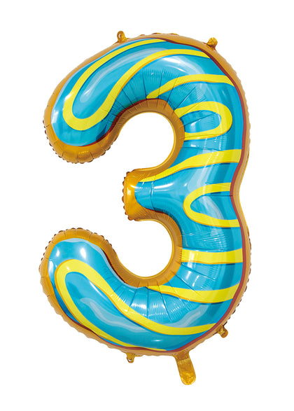 Giant Foil Young Editions Doughnut Theme Design 3 Number Balloon