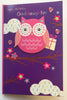 Goddaughter Cute Pink Owl Birthday Card