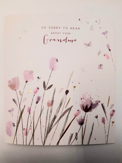 Loss of Your Grandma Floral Watercolour Sympathy Card