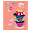 Simple Pleasures Neon Birthday Card Cups and Saucers Design