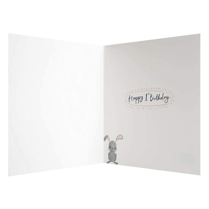 Bunny 1st Birthday Card 'Royal One-Ness' 