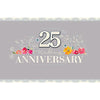 25th Wedding Anniversary Grey/Silver Floral Handmade Design Greeting Card