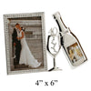 40th Anniversary Bottle And Flute Design Silver Plated Photo Frame 4" x 6"