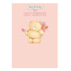 Lovely Godmother Gus Teddy With Flowers Design Birthday Card