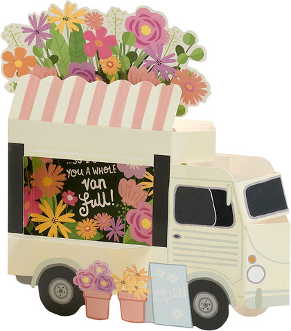 Pop-Up Flower Truck Design Mum Birthday Card