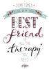 Best Friend Therapy Greeting Card Inspired By Second Nature Cards