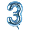 Giant Foil Light Blue 3 Number Balloon