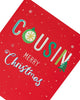 Bright Lettering Cousin Christmas Card