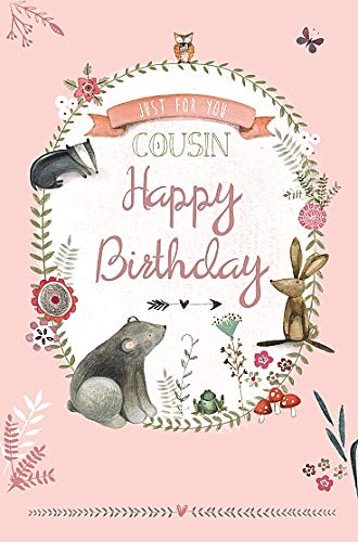 Cute Animal Design Cousin Birthday Card