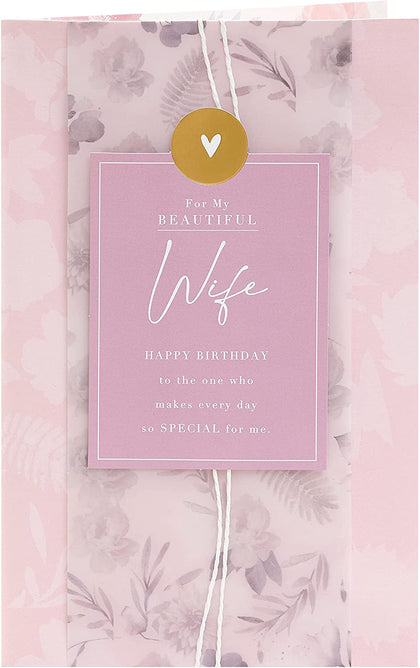 Sophisticated Design with 3D Elements Wife Birthday Card