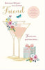 Lovely Friend Pink Cocktails Design Personalised Age Birthday Card