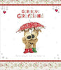 Gorgeous Girlfriend Lovely Boofles Under Umbrella Design Christmas Card