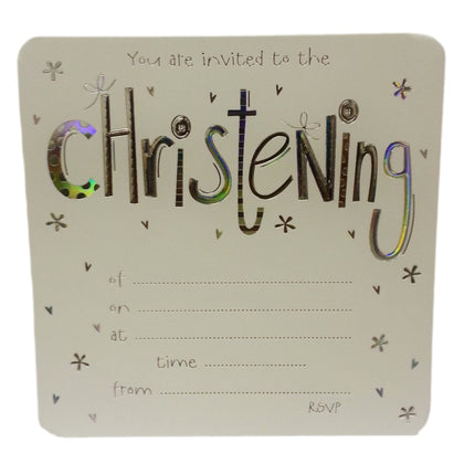 Pack of 10 Christening Invitation Card Sheets