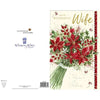 3D Handmade Red Xmas Flowers Wife Large Christmas Card