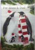 Mum And Dad Up Close Penguins 3D Holographic Christmas Card