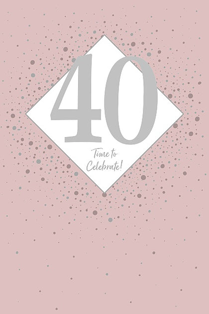 40th Today Embossed Silver Foil Finished Design Birthday Card