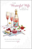 Wonderful Wife Champagne Glasses Design Valentine's Day Card