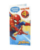 Disney Spiderman Age 4 Birthday Card with Badge