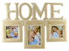 Home Living 47cm Carved Wood Triple Photo Frame