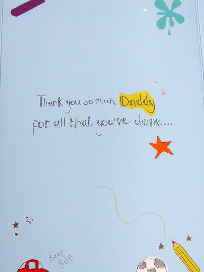 Doodle Fold Out Fathers Day Card For Daddy