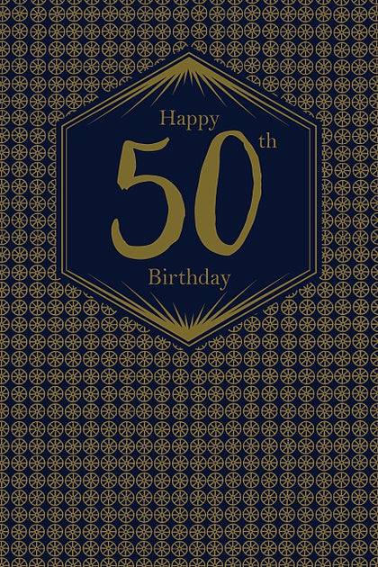 Fiftieth Men's 50th Birthday Card with Gold Foil