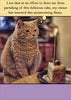 Mesmerizing Flame Cat With Pastry Humour Birthday Card