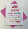 For My Wife I Love You Lovely Birthday Card