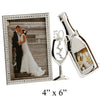 50th Anniversary Bottle And Flute Design Silver Plated Photo Frame 4" x 6"