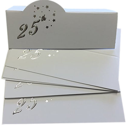 Pack of 12 Place Cards - 25th