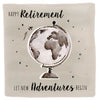 Let New Adventures Begin World Globe Design Retirement Card