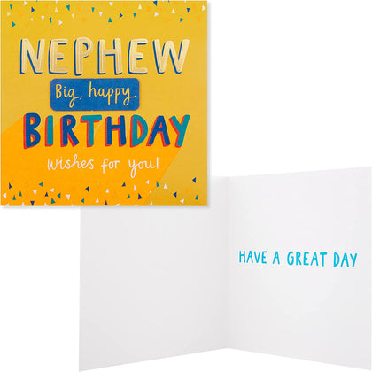 Contemporary Text Based Design Nephew Birthday Card