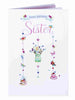 For Sister Multi Colors Flowers Design Birthday Card