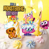 Moshi Monsters Playing On A Cake Design Holographic 3D Birthday Card