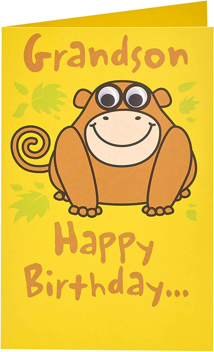 Cheeky Monkey Design Grandson Birthday Card