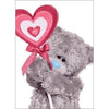 Tatty Teddy Holding Lollypop Design 3D Holographic Valentine's Day Card