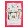 Large Square Wife Cute Glitter Christmas Card