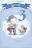 Today You're 3 Little Boy and Bear Pirate Theme Son Candy Club Birthday Card