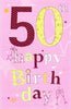 `50th Happy Birthday` Card Embossed Design