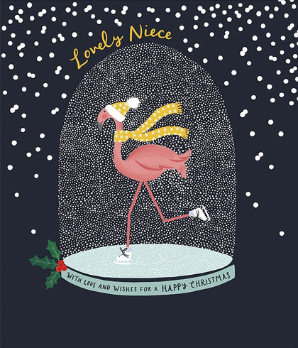 Flamingo Design Lovely Niece Special Christmas Card