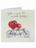 Two Tomatoes With Goggle Eyes Riding a Bicycle I Love You From My Head Father's Day Card