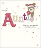 For You Auntie Lots of Woof With Flower Christmas Card