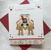 Grandma And Grandad Boofle Couple Holding Hand Design Christmas Card