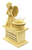 Grandma Angel Cherub Praying Kneeling With Glass T Lite Holder Cream Stone