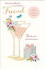 Lovely Friend Pink Cocktails Design Personalised Age Birthday Card