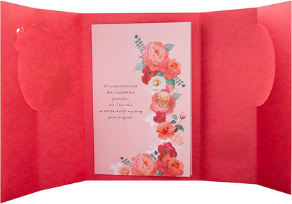 Gate Fold Romantic Design Large Birthday Card for Wife