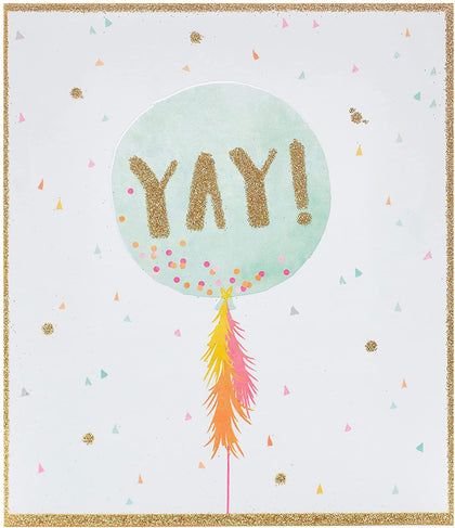 Kindred Sherbet Glitter Balloon Well Done Congratulations Blank Card